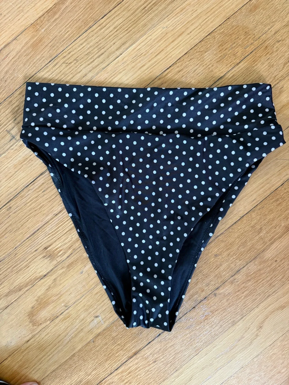aerie Black Polka Dot Bikini Top